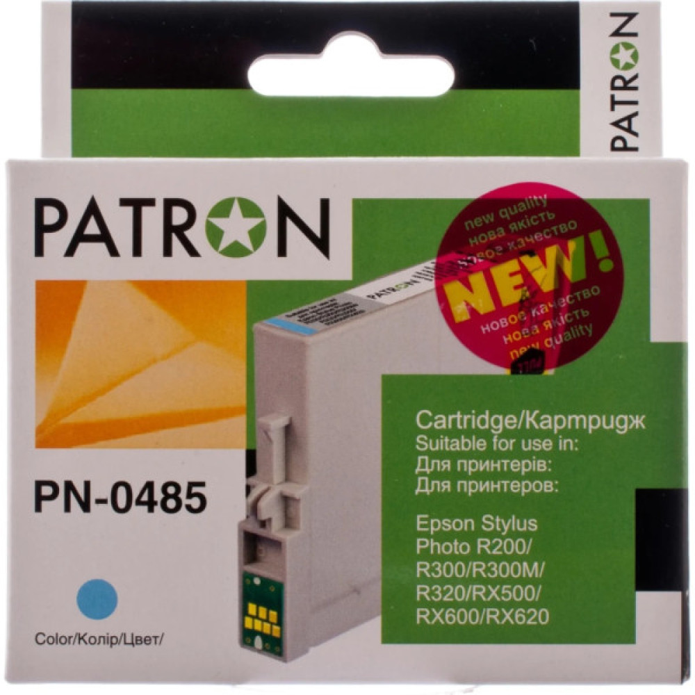 Картридж Patron для EPSON R200/300 (PN-0485)L/CYAN (CI-EPS-T048540-LC-PN)
