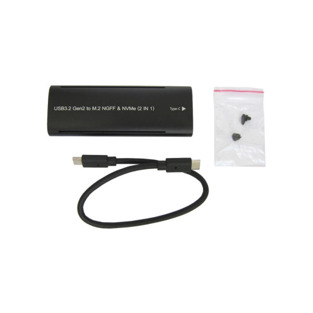 Кишеня зовнішня Dynamode M.2 SSD NVMe/SATA combo USB3.2 GEN2 Type-C aluminium black (DM-CAD-SSD10)