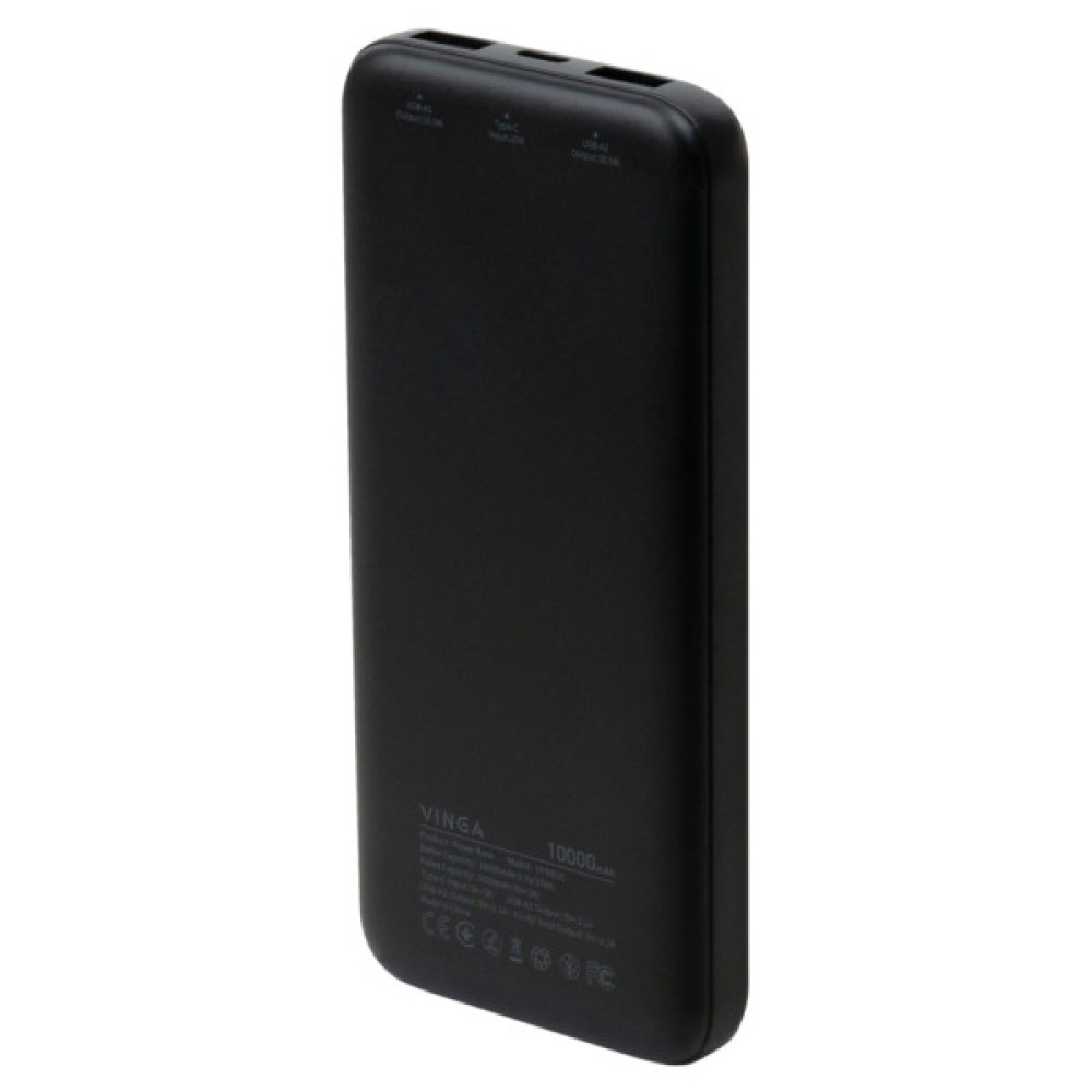 Батарея універсальна Vinga 10000 mAh 10W Black (VPBB10)