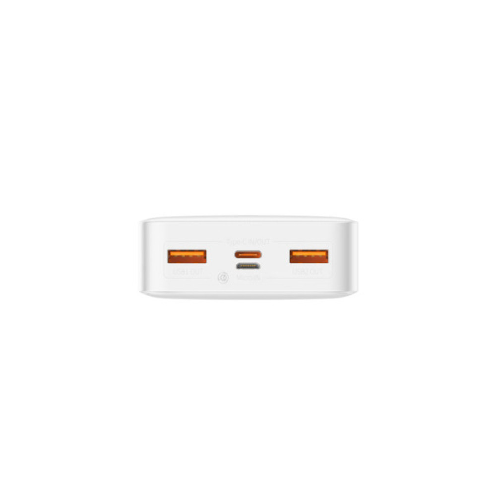 Батарея універсальна Baseus Bipow 20000mAh, Input(microUSB,Type-C), Output(2хUSB,Type-C), White (PPBD20K)