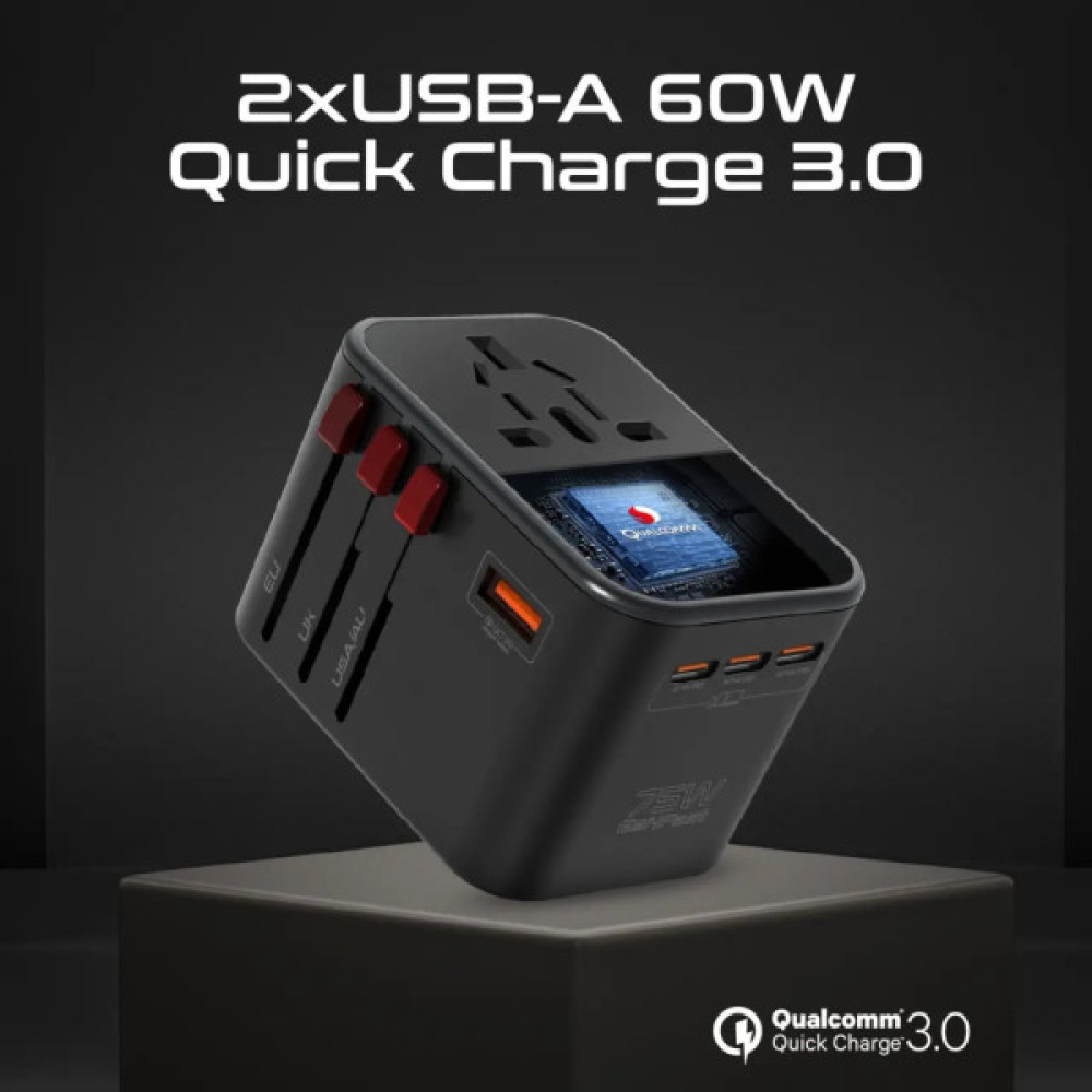 Зарядний пристрій Promate tripmate-gan75