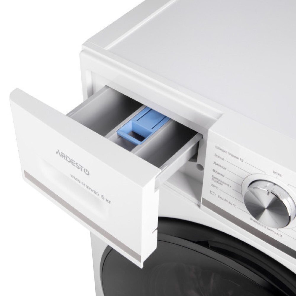Пральна машина ARDESTO фронтальна Black Mars, 6кг, 1200, А++, 45см, дисплей, пара, білий