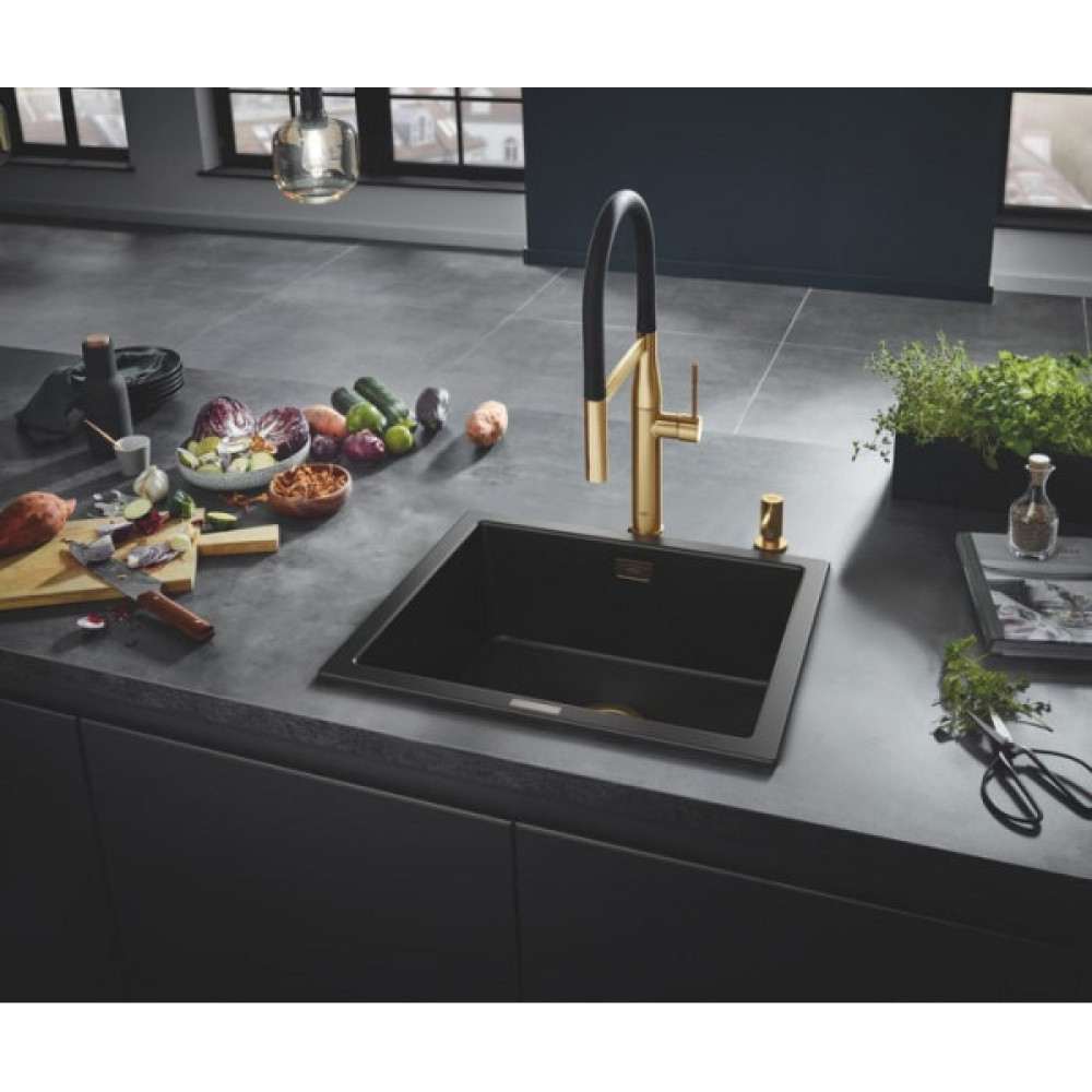 Змішувач для кухні Grohe Essence, довж.виливу - 240мм, поворотний/гнучкий, 1важіль, матовий прохолодний схід сонця