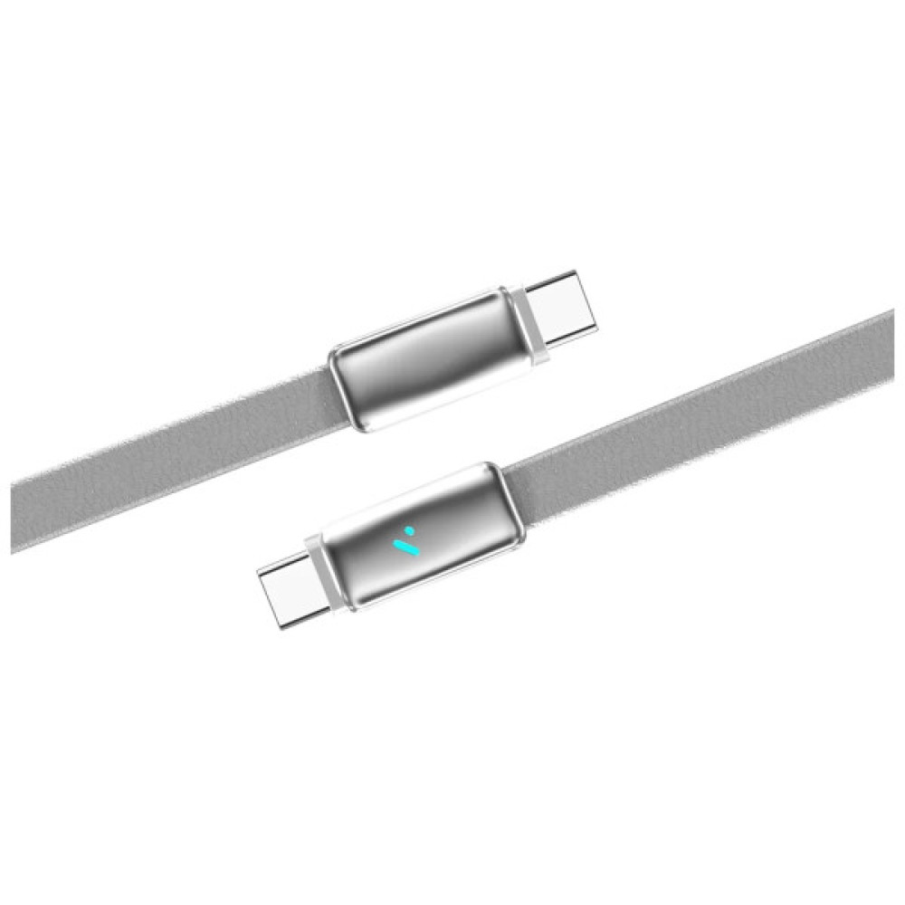 Дата кабель USB-C to USB-C 1.0m 5A 100W ultra-thin gray ColorWay (CW-CBPDCC100-GR)