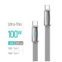 Дата кабель USB-C to USB-C 1.0m 5A 100W ultra-thin gray ColorWay (CW-CBPDCC100-GR)