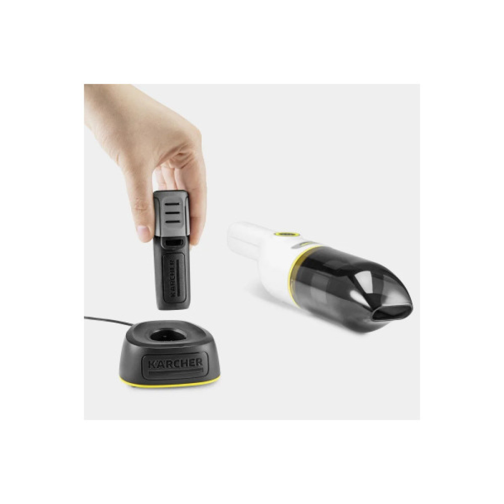 Пилосос Karcher автомобільний CVH 2-4, 54Вт, конт пил -0.15л, вага-0.6кг, НЕРА, турборежим, білий (аккум. 2.443-002.0 та зарядн.2.443-060.0 не входить в комплект)