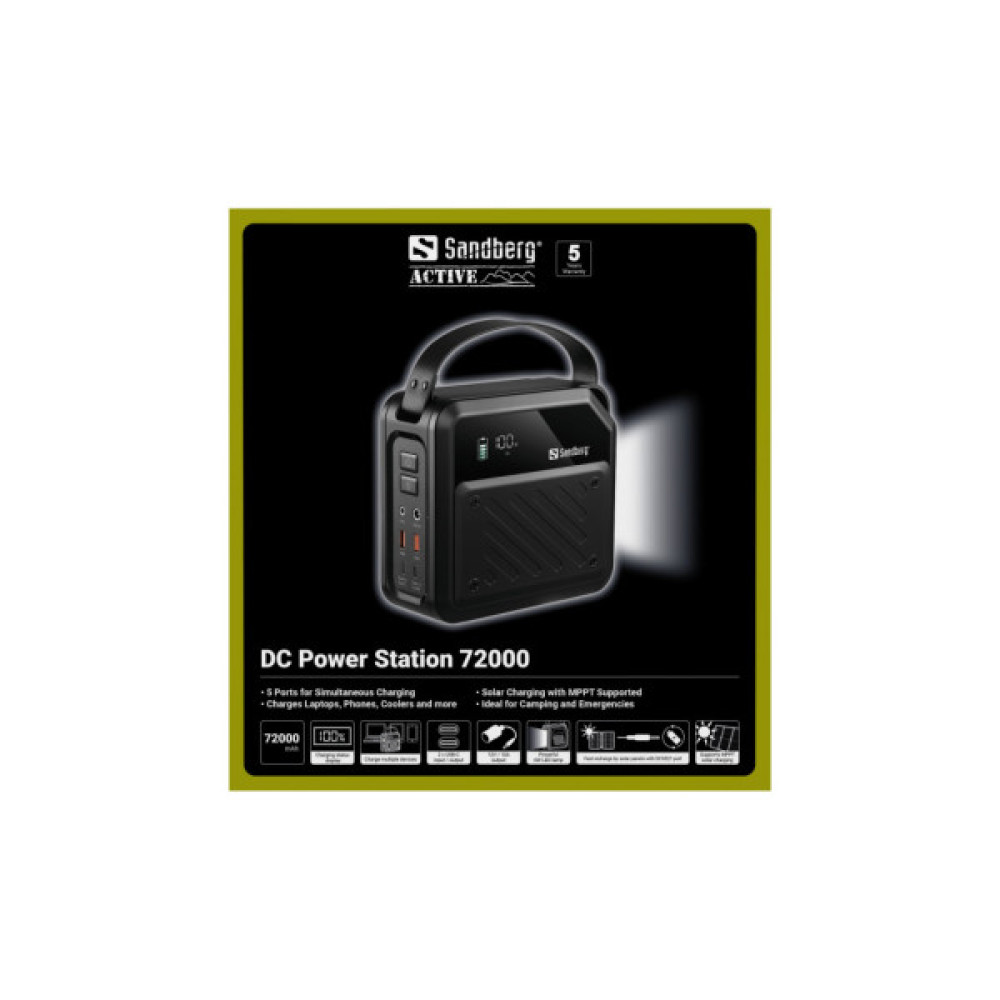 Батарея універсальна Sandberg 72000mAh max 268W, DC9,612,6V/10A, PD/100W(In/Out), LiMnFePO (421-22)