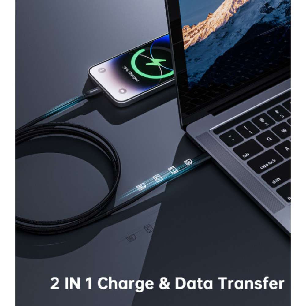 Дата кабель USB-C to Lightning 1.8m MFi PD20W braided black Choetech (XCL-1021-BK)