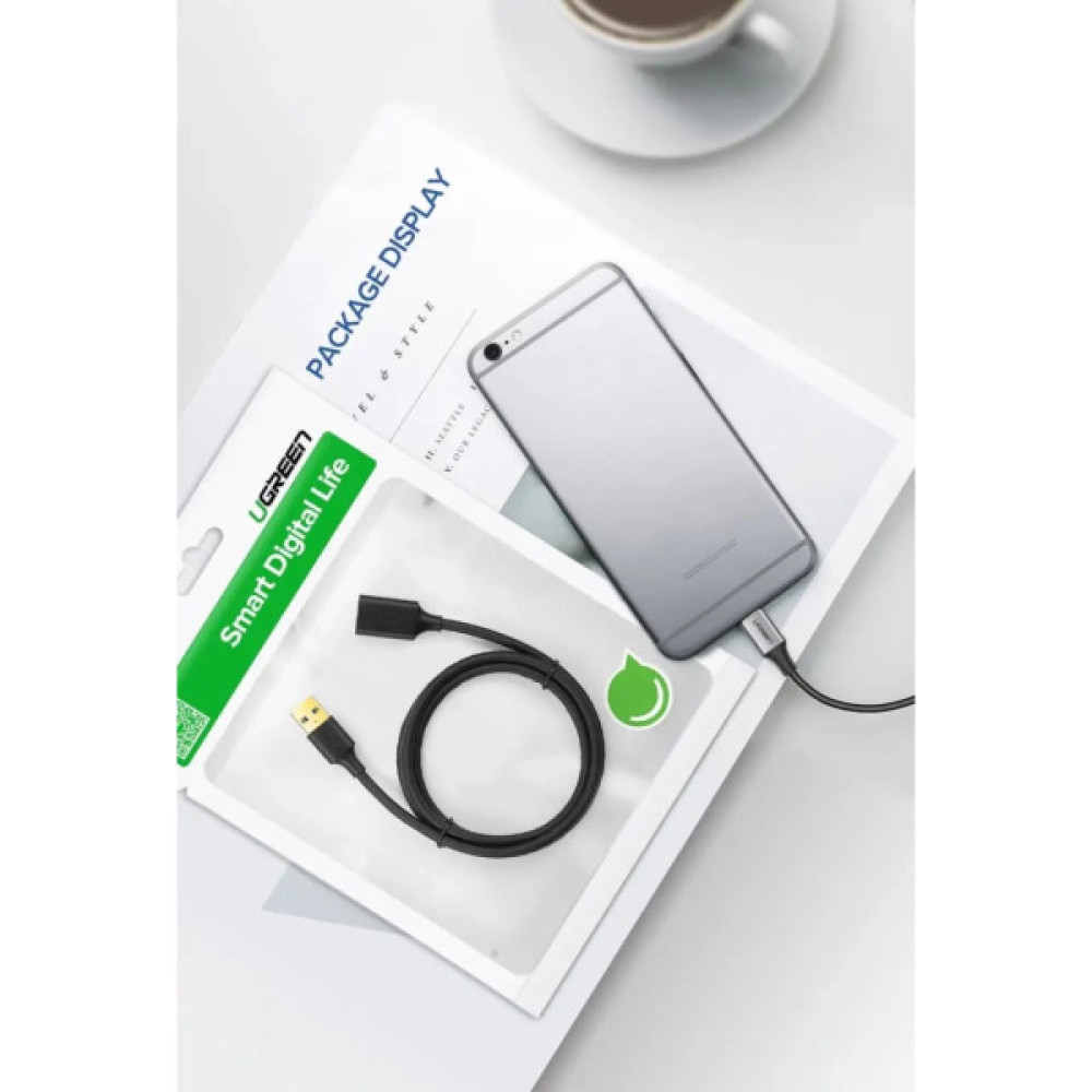 Дата кабель USB 3.0 AM/AF 1.0m US129 black Ugreen (10368)