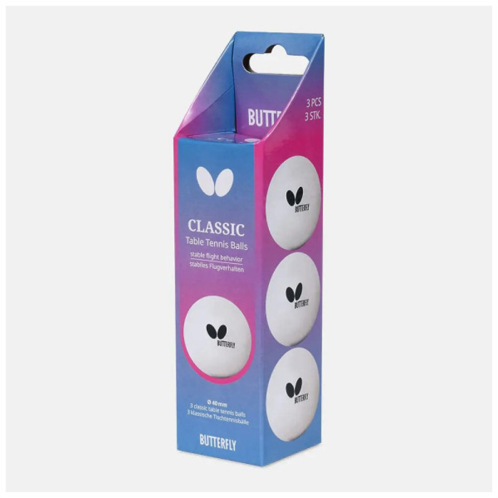 М'ячик для настільного теніса Butterfly Classic Balls 3 шт (7011850140) (931943)