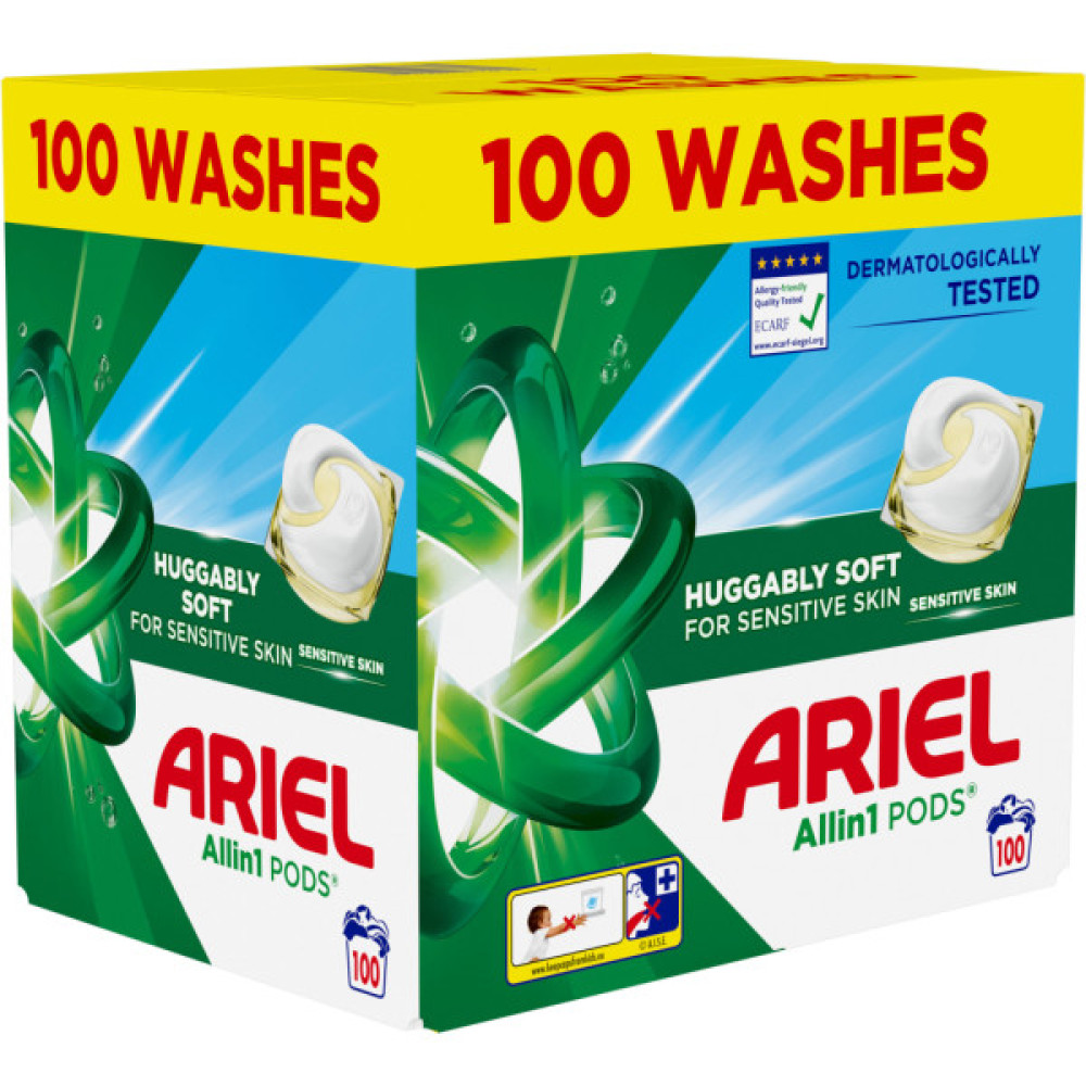 Капсули для прання Ariel Pods All-in-1 Sensitive Skin Для чутливої шкіри 100 шт. (8700216765619)