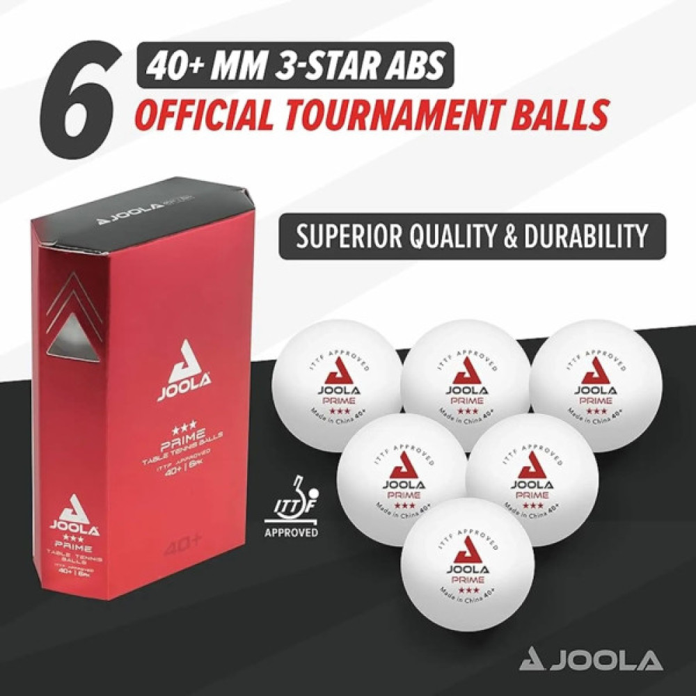 М'ячик для настільного теніса Joola Prime 40+ White 6 шт (40031) (930814)
