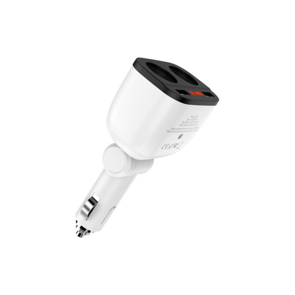 Зарядний пристрій HOCO HOCO Z28 Power ocean 2xUSB + display White (6957531091967)