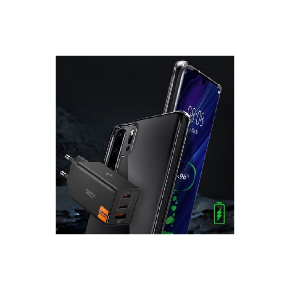 Зарядний пристрій Spigen 2xUSB-C PD + 1xUSB 67W black (ACH09458)