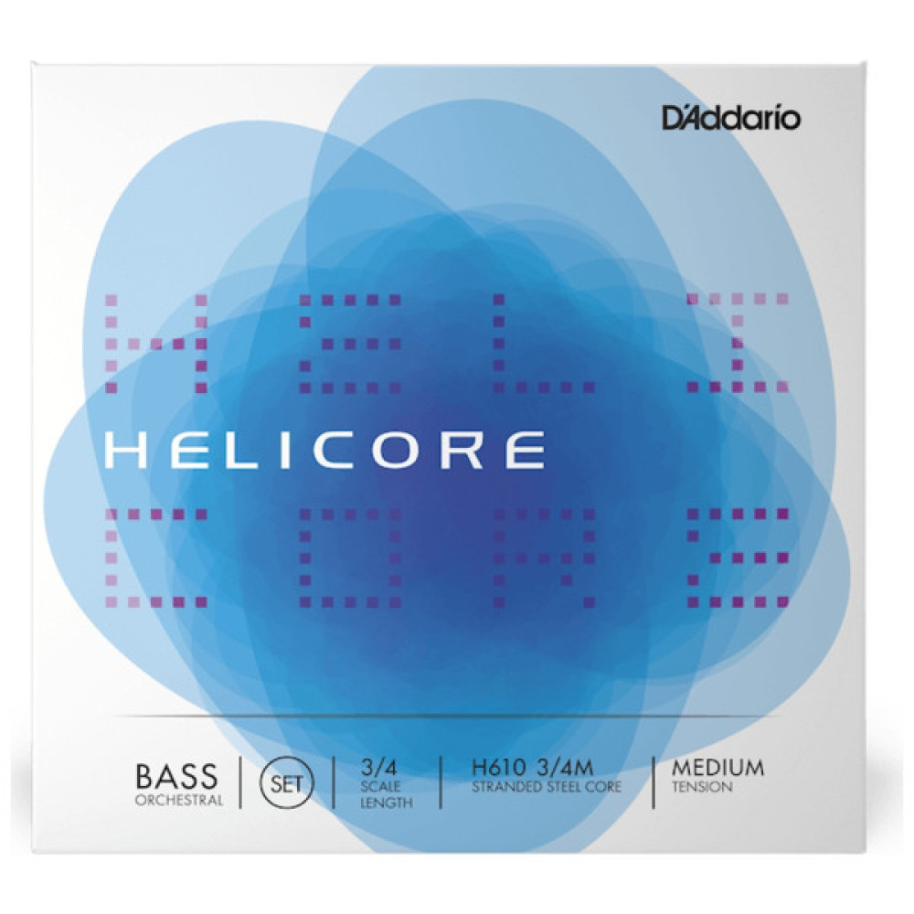 Струни для контрабаса D'Addario Helicore Orchestral Bass String Set 3/4 Scale Medium Tension (H610 3/4M)