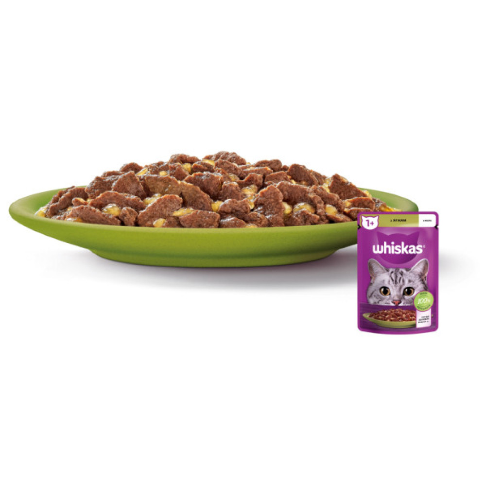 Вологий корм для кішок Whiskas Ягня в желе 85 г (5900951302176)