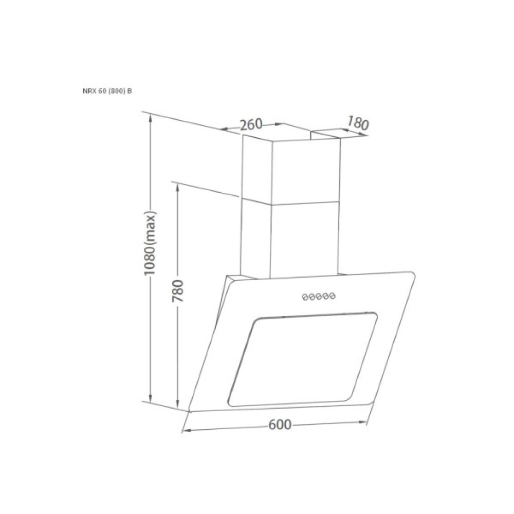 Витяжка кухонна Pyramida NRX 60 (800) B XGBL