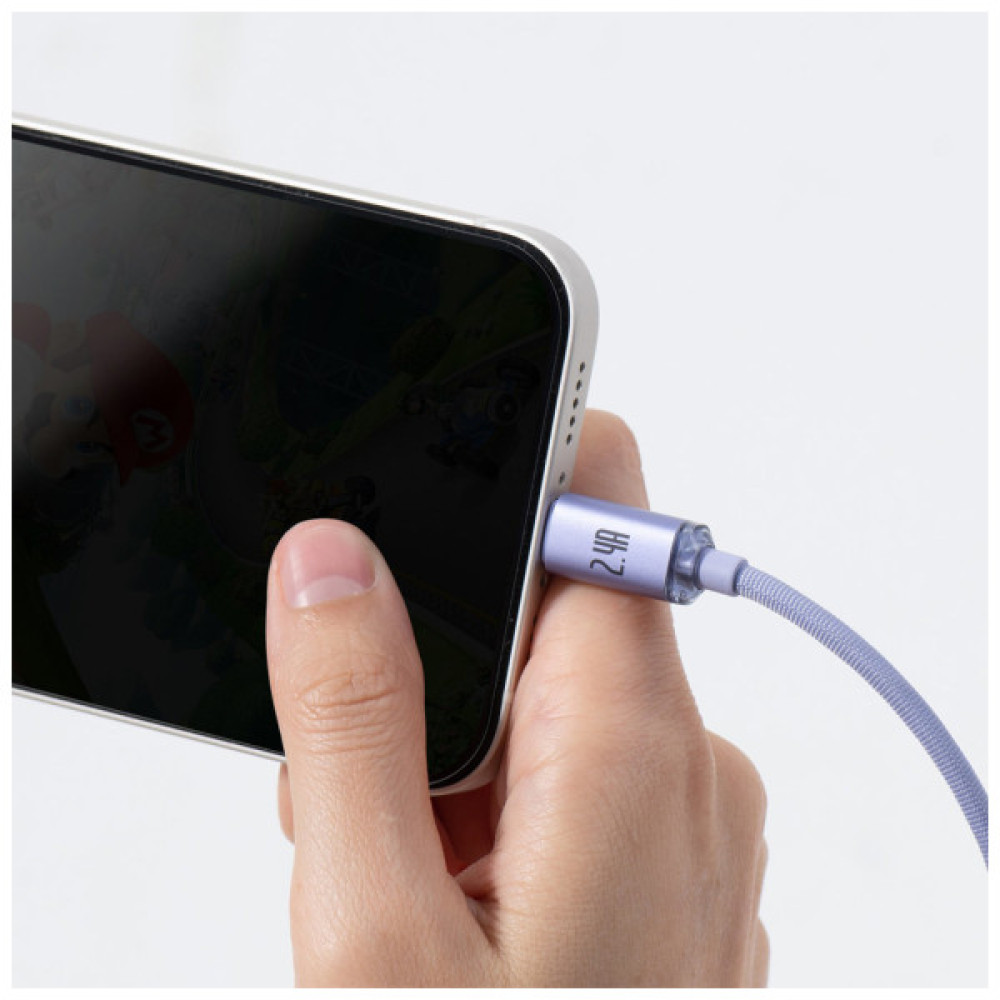 Дата кабель USB 2.0 AM to Lightning 2.0m 2.4A purple Baseus (CAJY000105)