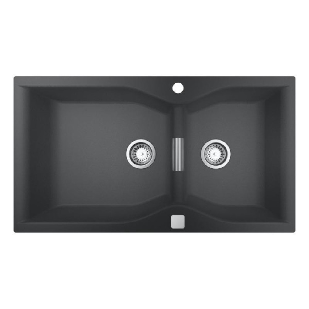 Мийка кухонна Grohe K700, граніт, прямокут., без крила, 900x500x230мм, чаша - 2, врізна, сірий граніт