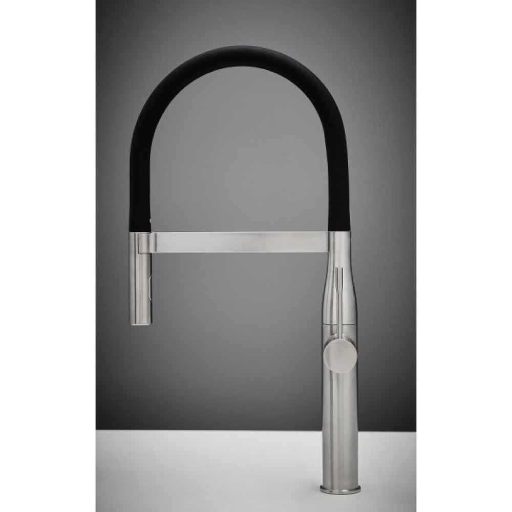 Змішувач для кухні Grohe Essence, довж.виливу - 240мм, поворотний/гнучкий, 1важіль, супер сталь