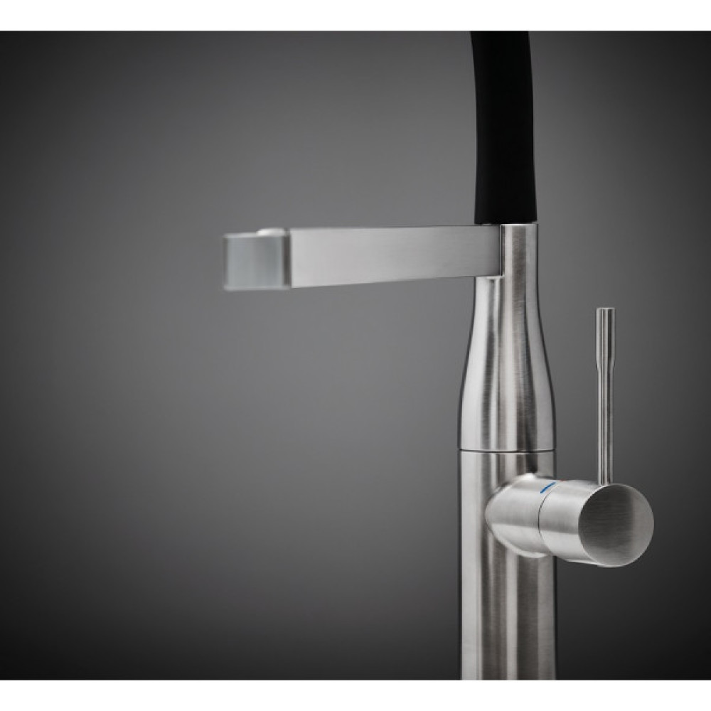 Змішувач для кухні Grohe Essence, довж.виливу - 240мм, поворотний/гнучкий, 1важіль, супер сталь