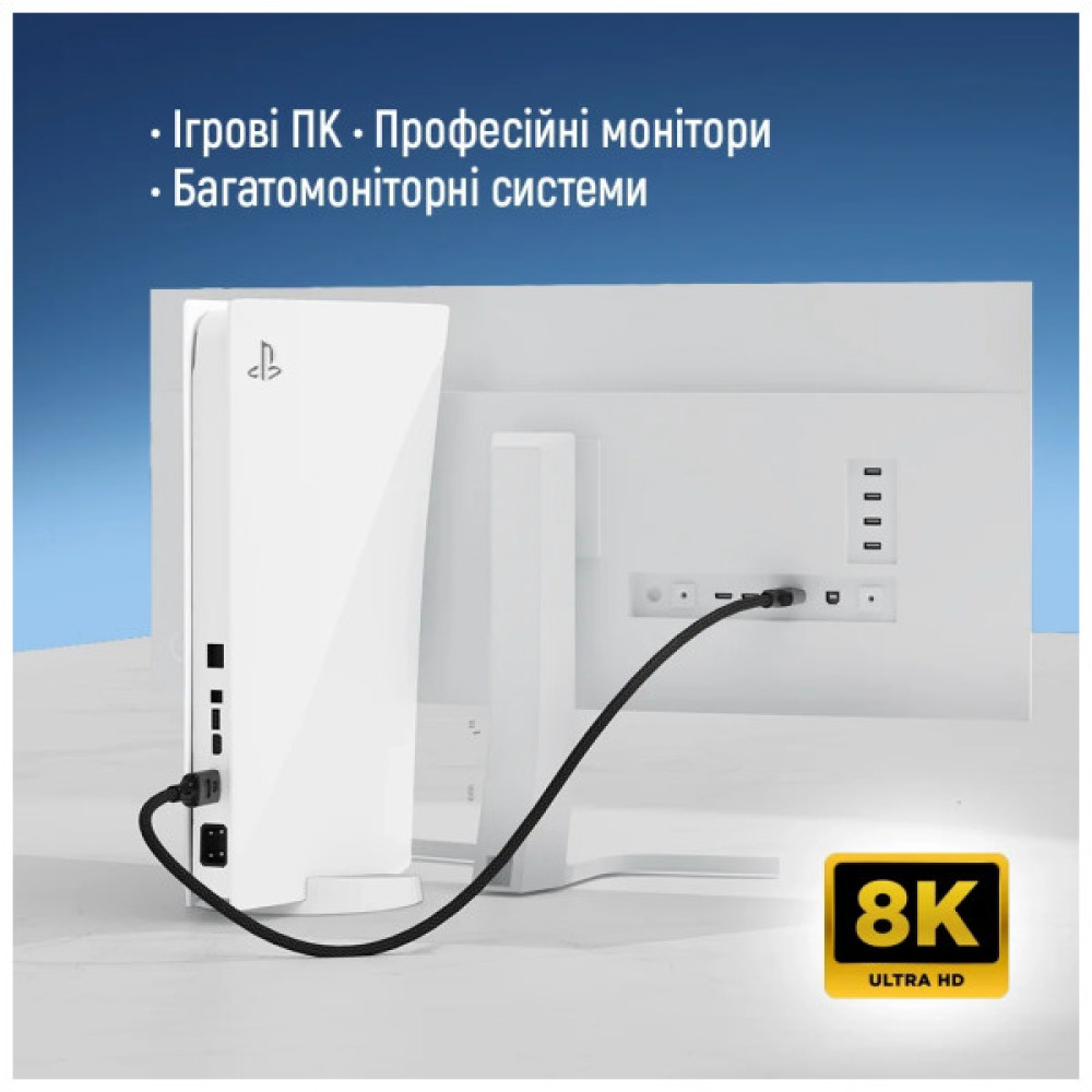 Кабель мультимедійний DisplayPort M to DisplayPort M 1.5m V1.4 8K black ColorWay (CW-CBDP093-BK)