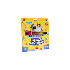 Олівці кольорові Школярик Тригранні Двосторонні З точилкою 24 шт 48 кольорів (312116004-UA)