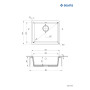 Мийка кухонна Deante Corda, граніт, квадрат, без крила, 550х460х204мм, чаша - 1, вбудована, антрацит