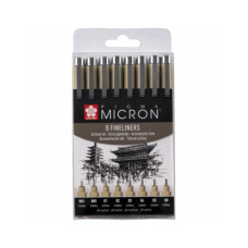 Лайнер Sakura Набір Pigma Micron 8 шт, Чорний (8712079459536)