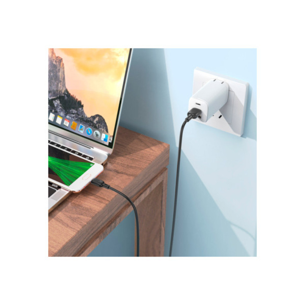 Дата кабель USB 2.0 AM to Micro 5P 3.0m Lenny silicone BX113 black BOROFONE (6941991115547)