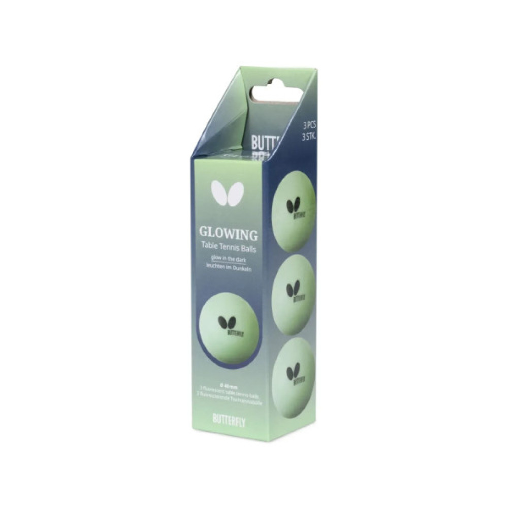М'ячик для настільного теніса Butterfly Glowing Balls 3 шт (7011950340) (932027)