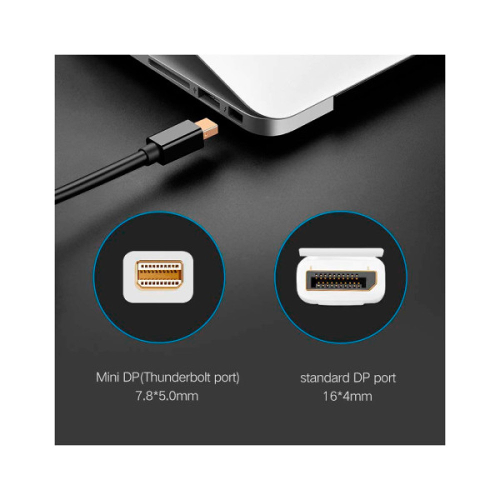 Кабель мультимедійний miniDisplayPort M to DisplayPort M 1.5m MD105 black Ugreen (10477) Кабель мультимедійний miniDisplayPort M to DisplayPort M 1.5m MD105 black Ugreen (10477)