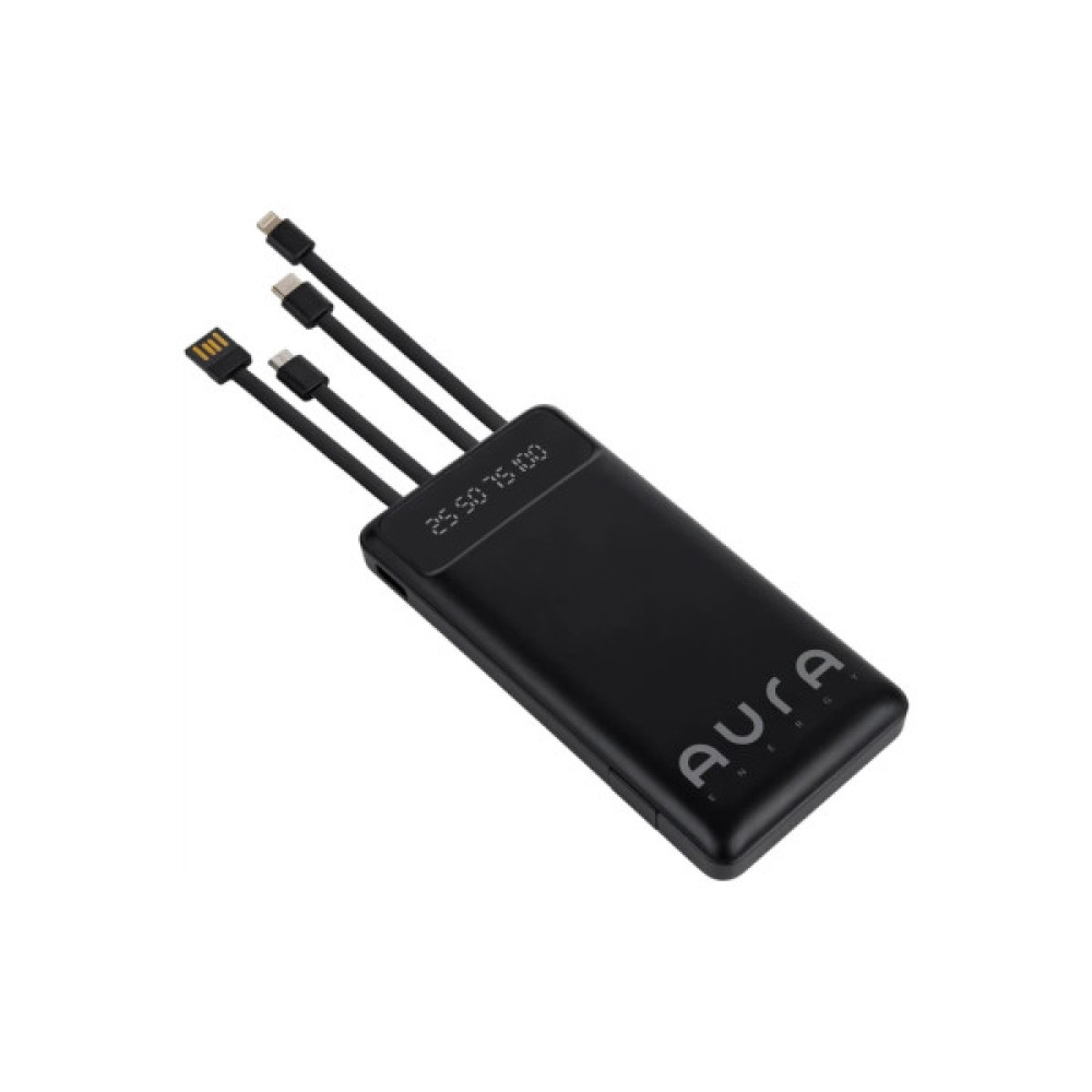 Батарея універсальна AURA NRG10 10000 mAh Black (PBANRG10B)