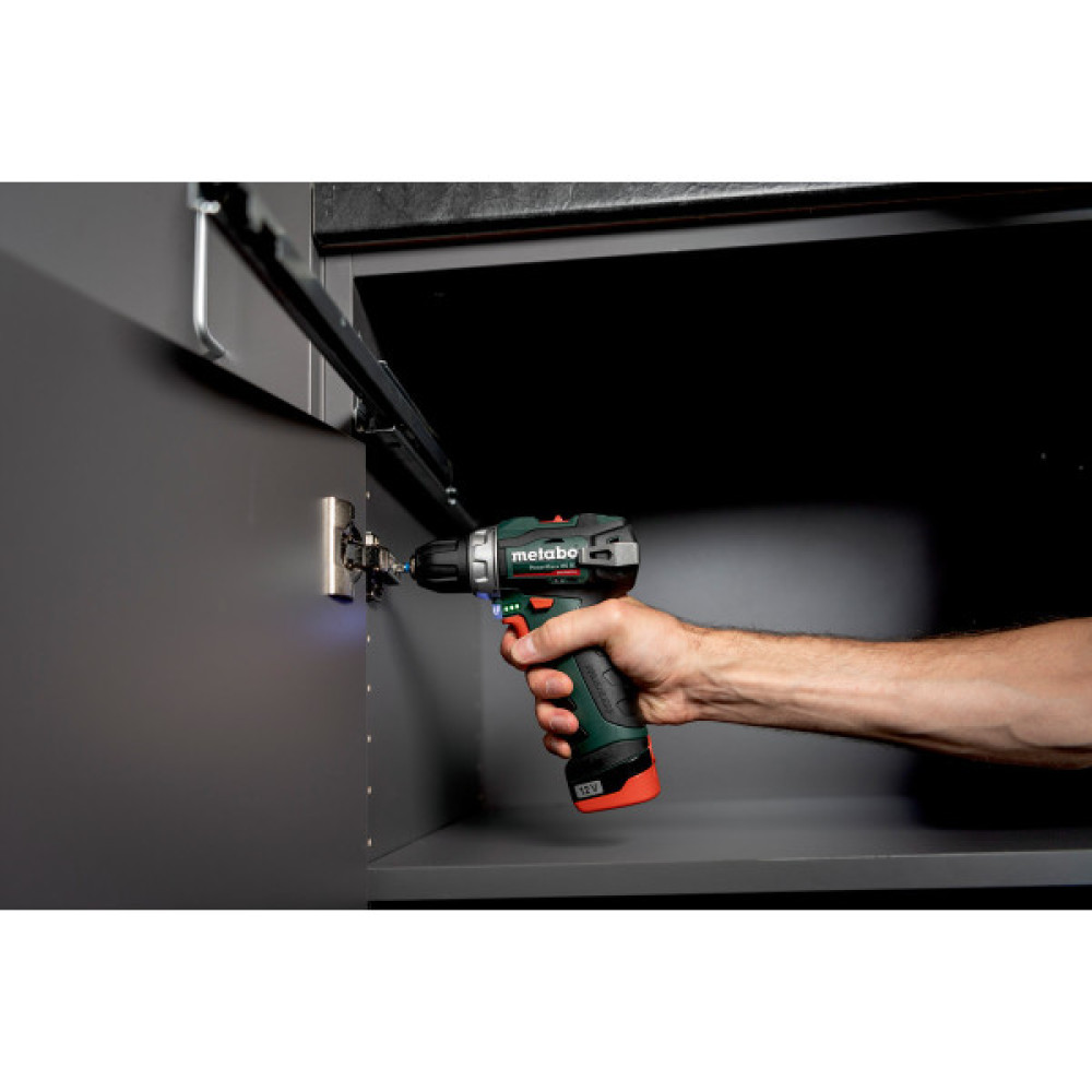 Шурупокрут-дриль акумуляторний Metabo PowerMaxx BS BL 12В 2х2.0А·год 20·38Нм 0-400·0-1500об/хв 0.8кг