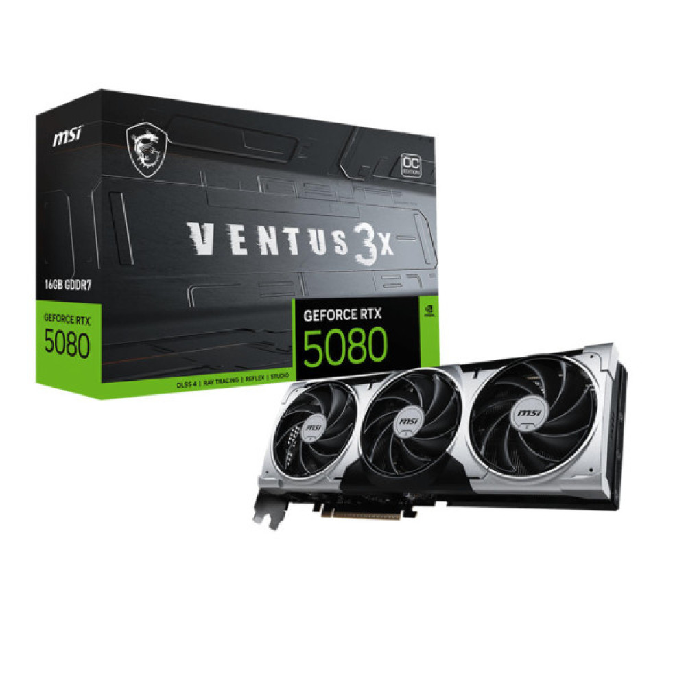 Відеокарта MSI GeForce RTX 5080 16GB GDDR7 VENTUS 3X OC PLUS