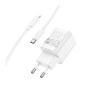 Зарядний пристрій HOCO C148A Charm USB-C PD30W + cable USB-C to Lightning White (6942007630313)