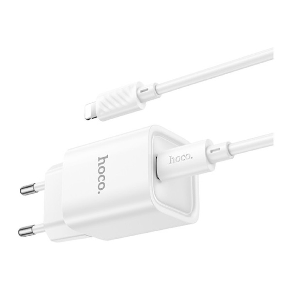 Зарядний пристрій HOCO C148A Charm USB-C PD30W + cable USB-C to Lightning White (6942007630313)