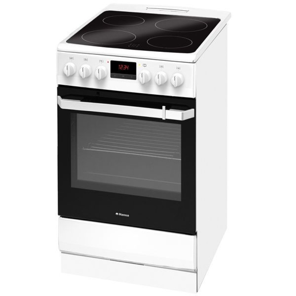 Плита Hansa електрична склокерамічна , 50х60см, 62л, дисплей, білий