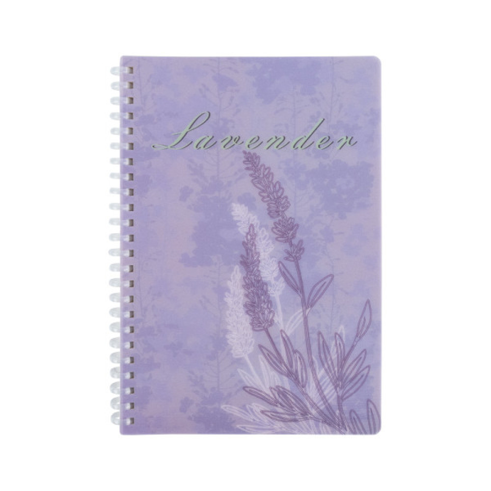 Блокнот Axent на спіралі А5 80 аркушів, клітинка, пластикова обкладинка, Lavender 3 (8033-3-A)