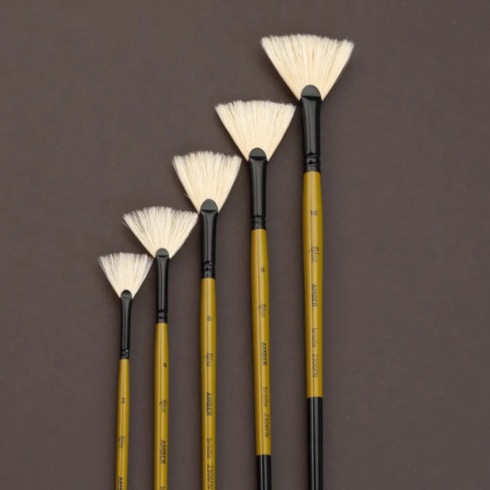 Пензлик для малювання Rosa Щетина віялова, AMBER 2306FN, №10 (4823098533566)