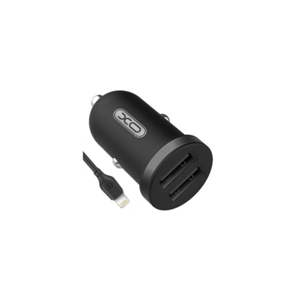 Зарядний пристрій XO 2xUSB 2.1A + cable USB to Lightning black (TZ08-L-BK)