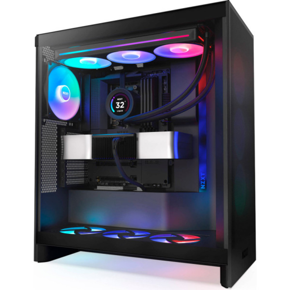 Корпус для ПК NZXT H7 Flow RGB All Black (CM-H72FB-R1)