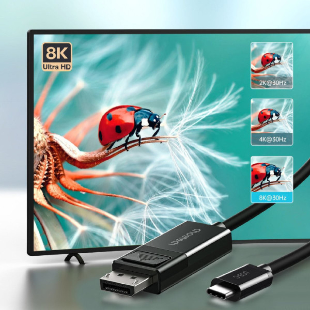 Кабель мультимедійний USB-C to DisplayPort M 1.8m V1.4 Thunderbolt 3 4K60Hz Choetech (XCP-1803)