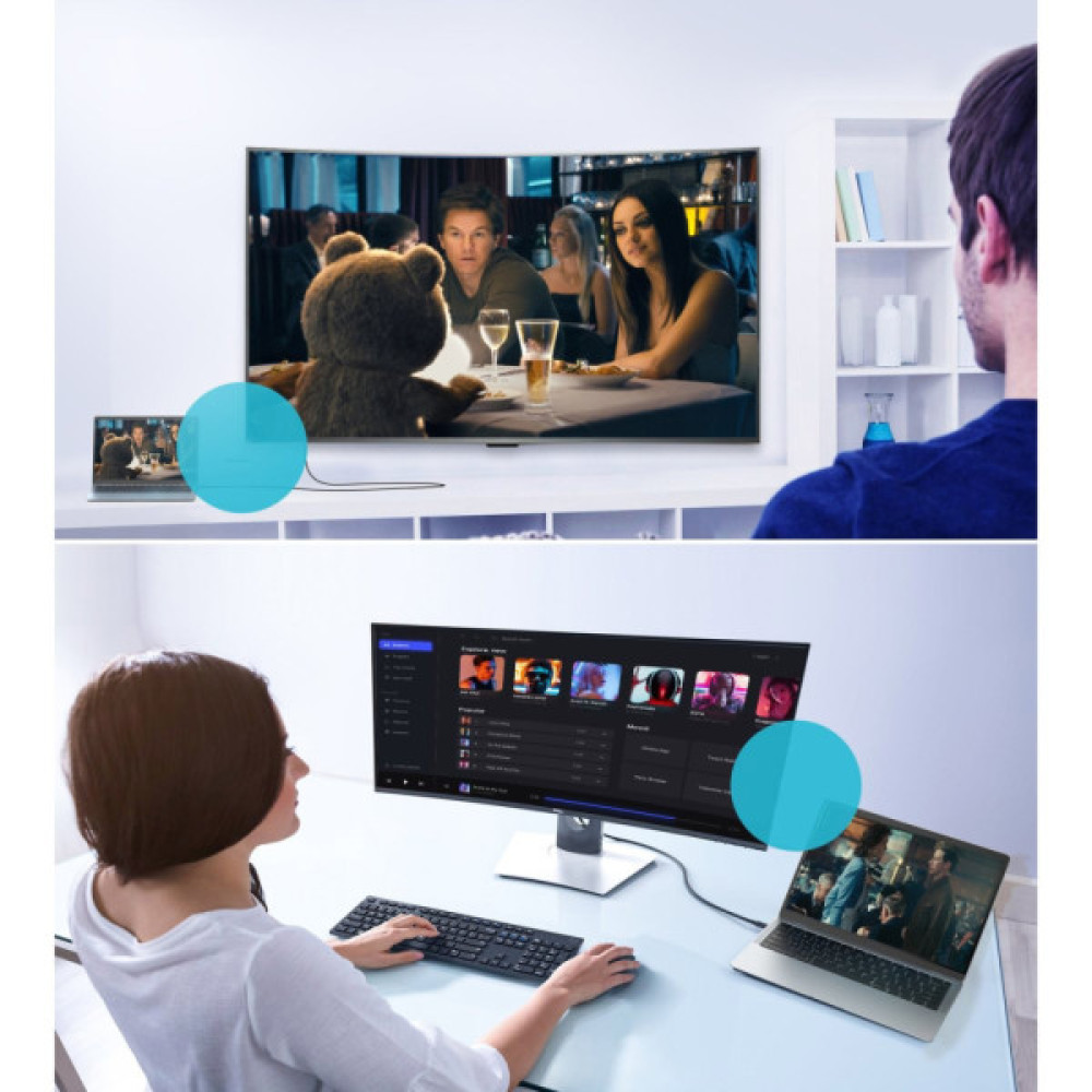 Кабель мультимедійний USB-C to DisplayPort M 1.8m V1.4 Thunderbolt 3 4K60Hz Choetech (XCP-1803)