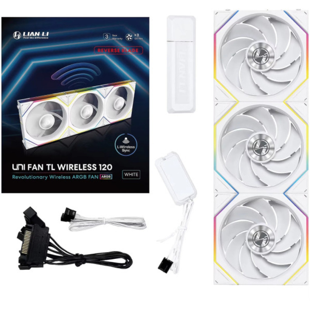 Кулер до корпусу Lian Li Uni Fan TL WIRELESS Reverse, 120-3, Wh (G99.12RTL1W3W.00)