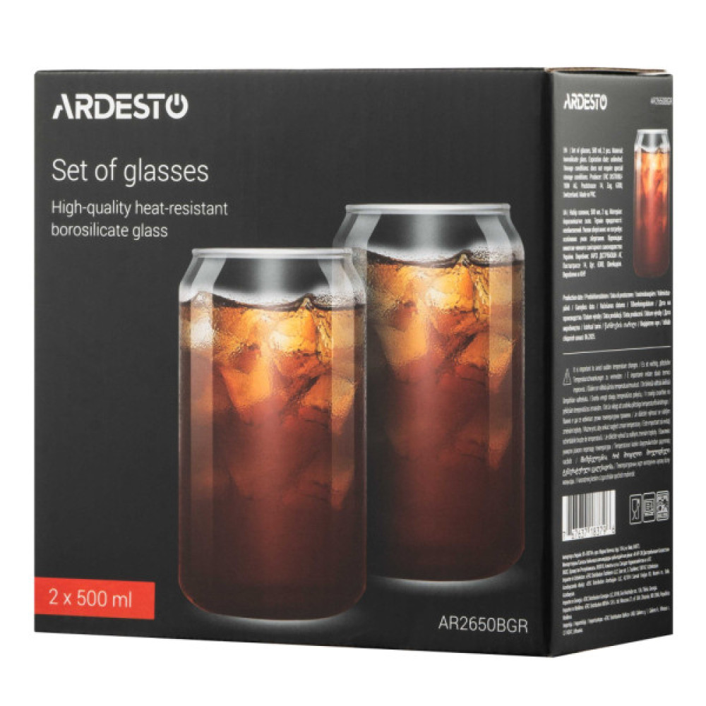 Набір склянок ARDESTO Jar 500 мл 2шт прозорий (AR2650BGR)