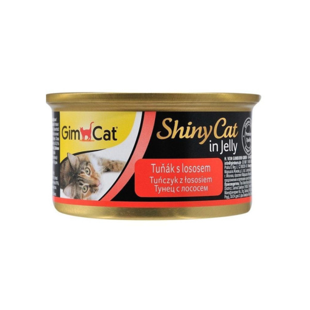 Консерви для котів GimCat Shiny Cat З тунцем та лососем в желе 70 г (4002064414317)