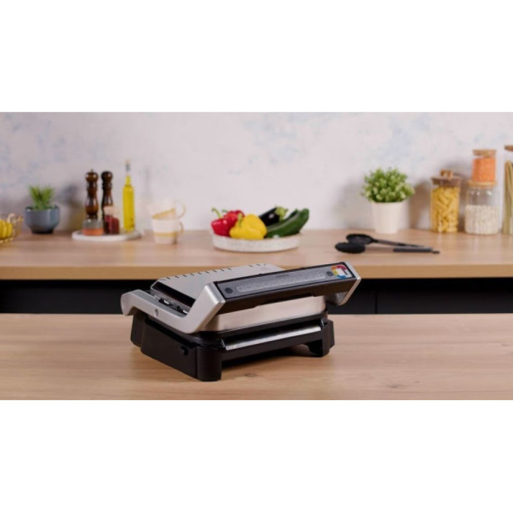 Гриль Tefal прижимний OptiGrll  2100Вт, темп. режимів-4, з`ємні пластини, метал