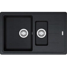 Мийка кухонна Franke Basis, фраграніт, прямокутник, з крилом, 780х500х200мм, чаша - 2, накладна, BFG 651-78, онікс
