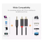 Кабель мультимедійний 3.5mm M to 2xRCA M 2.0m AV102 black Ugreen (10510)